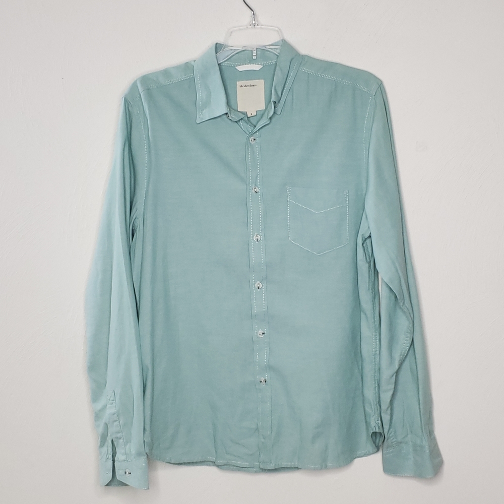 Life After Denim Contrast Stitch One Pocket Button Down Shirt Size Small
